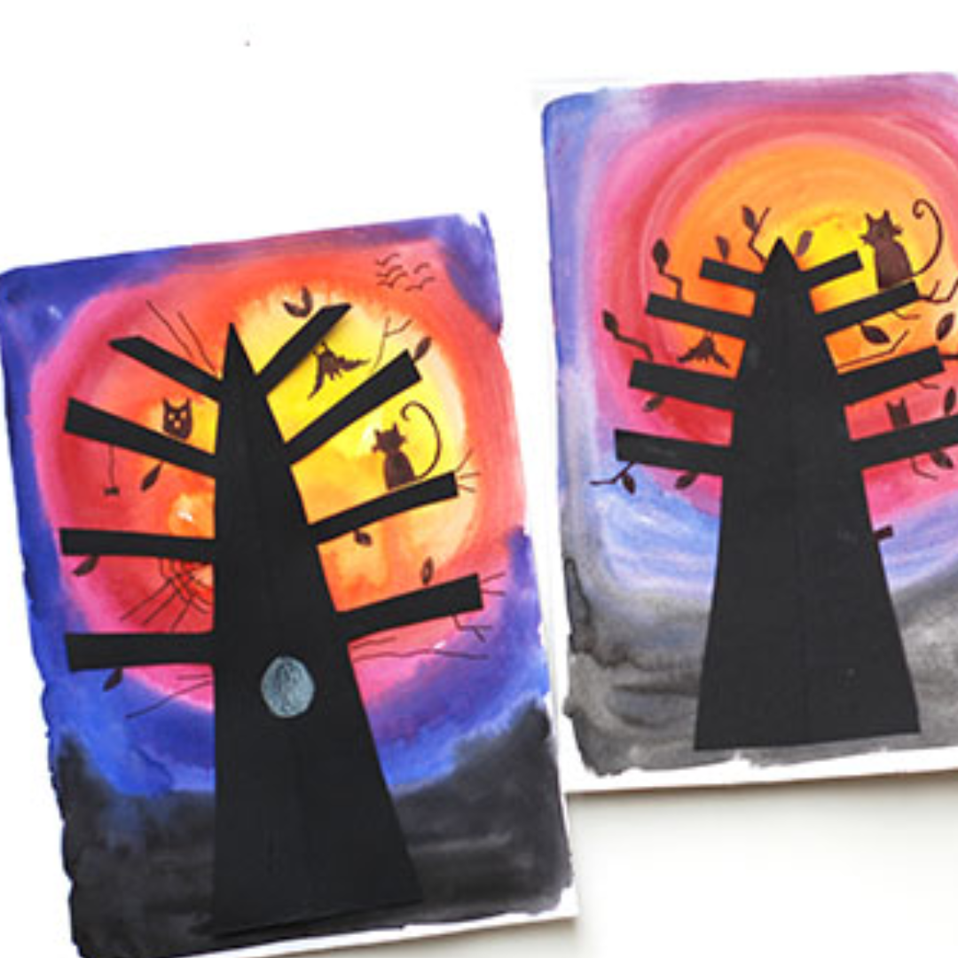 Silhouette Tree Painting