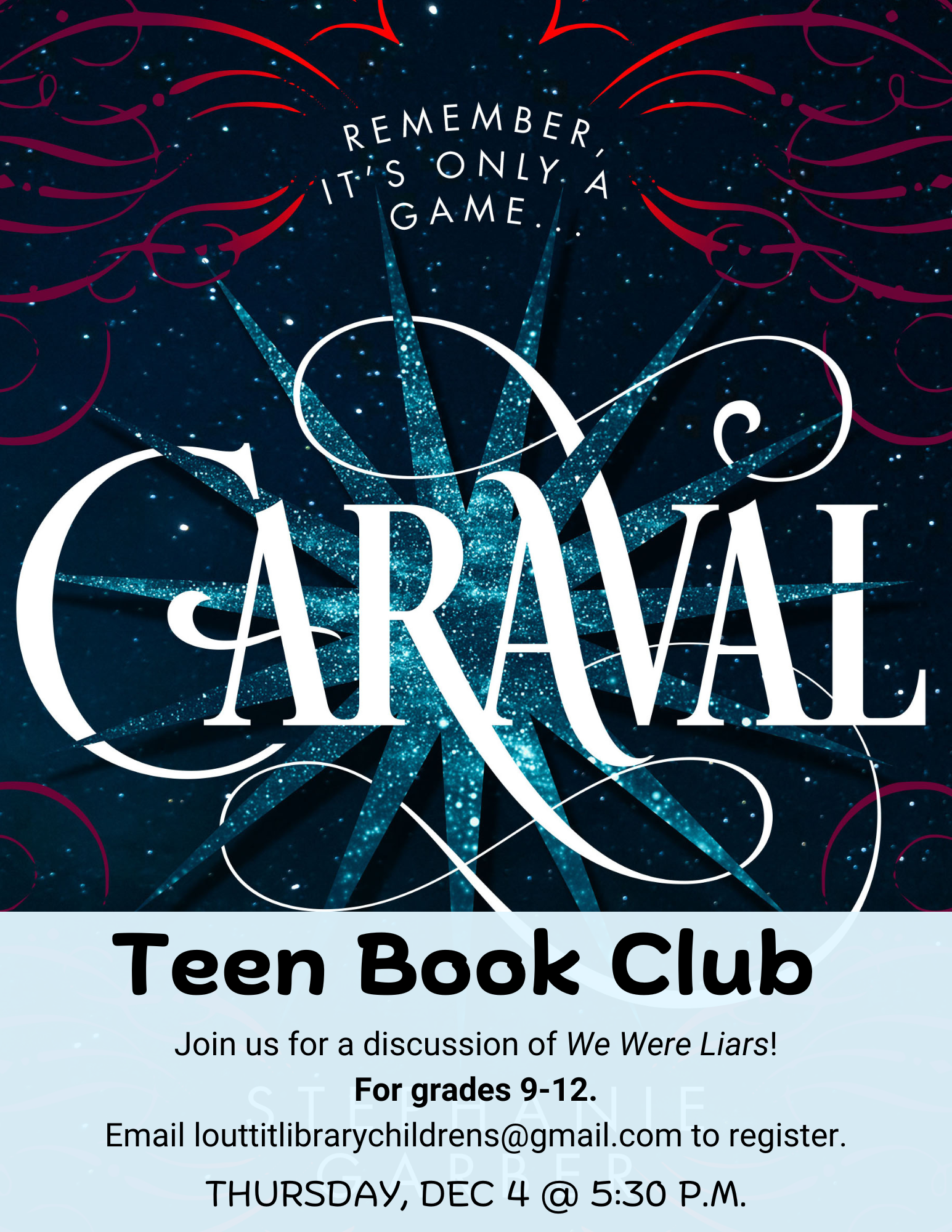 Teen book club flier