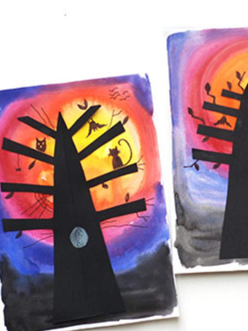 Silhouette Tree Painting