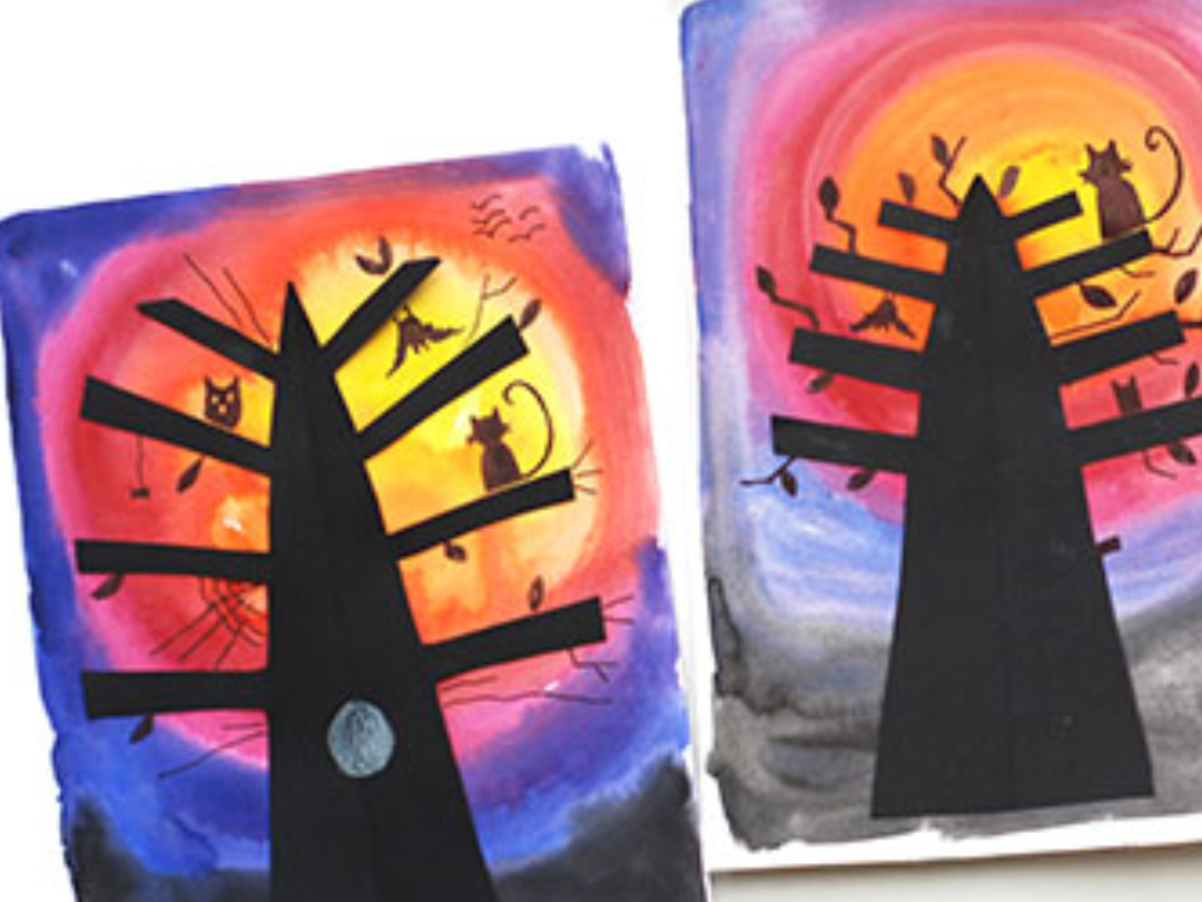 Silhouette Tree Painting